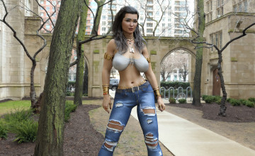 Картинка 3д+графика люди+ people фон взгляд девушка