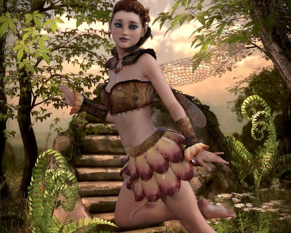 Обои картинки фото 3д графика, эльфы , elves, эльфийка, фон, взгляд