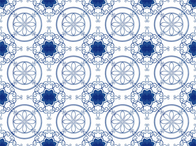 Обои картинки фото векторная графика, графика , graphics, цветы, фон, голубой, текстура, орнамент