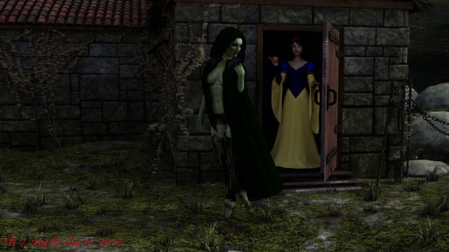 Обои картинки фото 3д графика, фантазия , fantasy, девушки, взгляд, фон