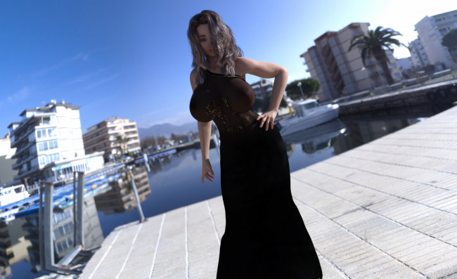 Обои картинки фото 3д графика, люди , people, девушка, взгляд, фон