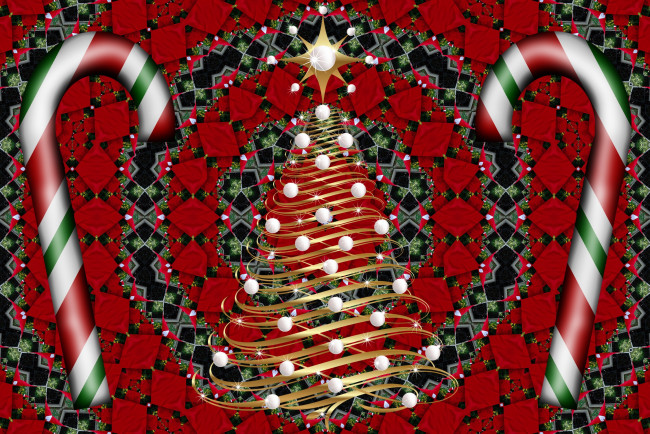 Обои картинки фото праздничные, 3д графика , новый год, фон, украшения, венок, елка