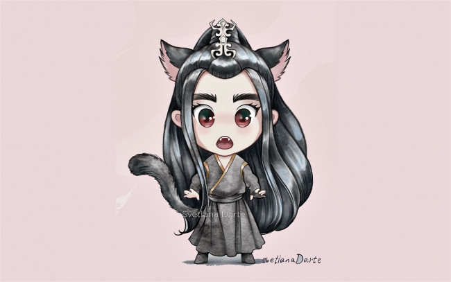 Обои картинки фото рисованное, кино,  мультфильмы, сюэ, ян, ушки, хвост