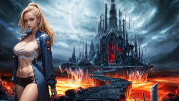 Картинка фэнтези девушки нейросети графика нейроарт ai art нейронные сети рисунки нейро искусство фантастический фон