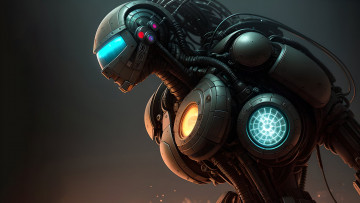 Картинка фэнтези роботы +киборги +механизмы нейросети графика нейроарт ai art нейронные сети рисунки нейро искусство