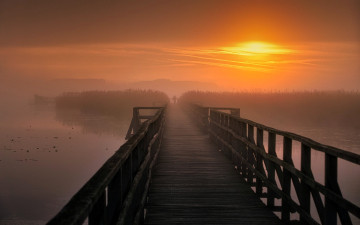 обоя города, - мосты, мост, туман, остров, река