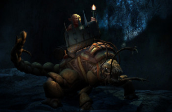 Картинка 3д графика fantasy фантазия существа мрак факел