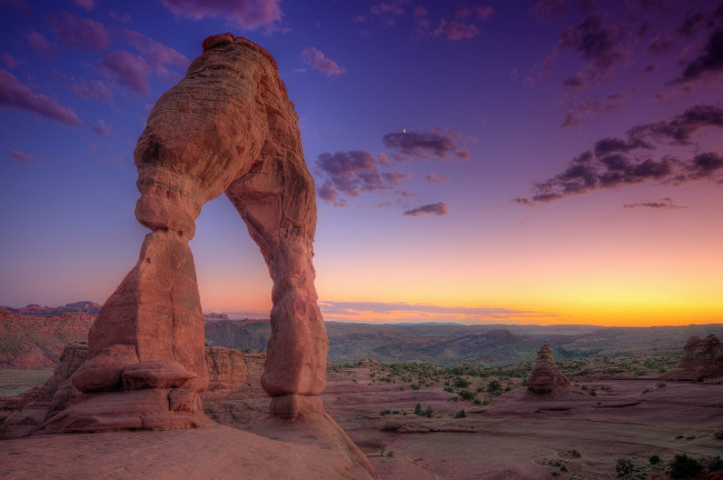 Обои картинки фото природа, горы, монолит, закат