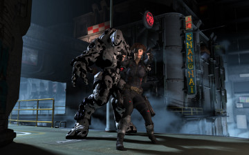 Картинка 3д+графика фантазия+ fantasy робот оружие взгляд девушка