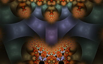 Картинка 3д+графика фракталы+ fractal цвета узор фон