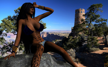 Картинка 3д+графика люди+ people девушка взгляд