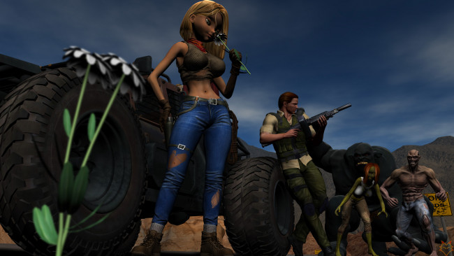 Обои картинки фото 3д графика, фантазия , fantasy, мужчина, девушка, существа