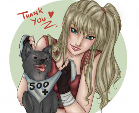 Картинка рисованное люди фон взгляд девушка собака