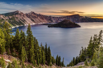 Картинка природа реки озера остров кратер озеро oregon national park crater lake