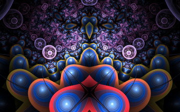 Картинка 3д+графика фракталы+ fractal цвета фон узор