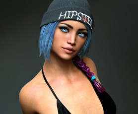 Картинка 3д+графика портрет+ portraits девушка фон взгляд