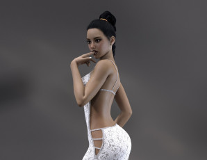 обоя 3д графика, люди , people, фон, взгляд, девушка