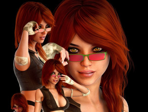 Картинка 3д+графика люди+ people фон девушка взгляд