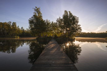 Картинка природа реки озера мостик