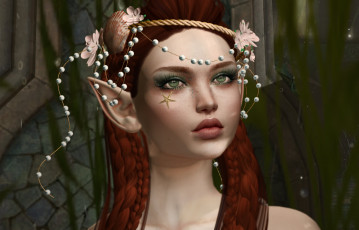 Картинка 3д+графика эльфы+ elves девушка