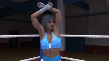 Картинка 3д+графика спорт+ sport бокс ринг фон взгляд девушки