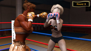 Картинка 3д+графика спорт+ sport бокс ринг взгляд девушки фон