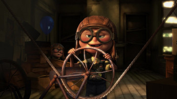 Картинка мультфильмы up девочка очки колесо шлем