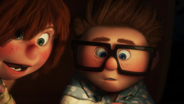 Картинка мультфильмы up девочка очки мальчик ребенок
