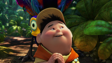 Картинка мультфильмы up мальчик растения глаз значки бейсболка