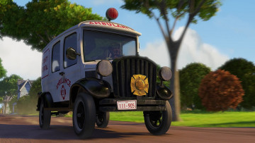 Картинка мультфильмы up машина деревья улица автомобиль