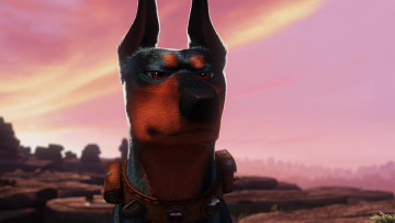 Картинка мультфильмы up морда собака доберман