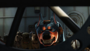 Картинка мультфильмы up собака оскал доберман