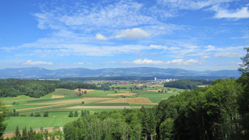 Картинка природа пейзажи деревья холмы