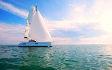 обоя корабли, катамараны и тримараны, пейзаж, яхта, море