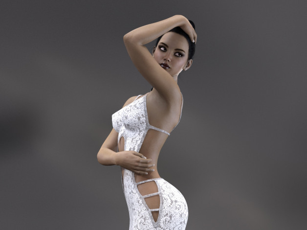 Обои картинки фото 3д графика, люди , people, фон, взгляд, девушка