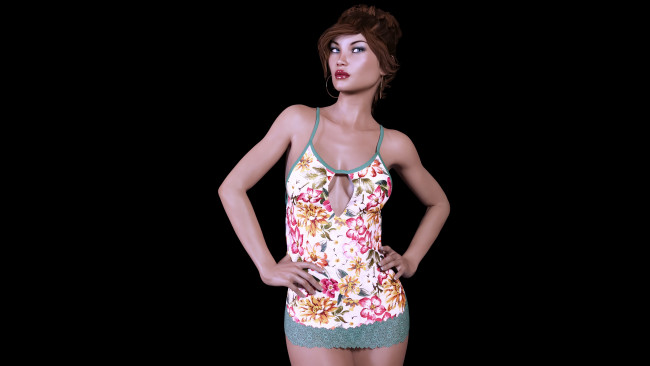 Обои картинки фото 3д графика, люди , people, взгляд, фон, девушка