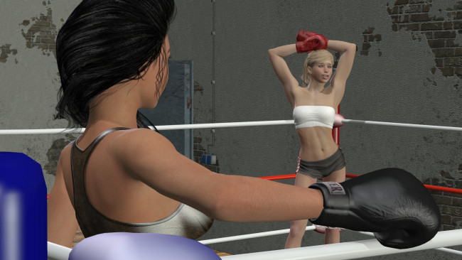 Обои картинки фото 3д графика, спорт , sport, фон, взгляд, девушки, бокс, ринг