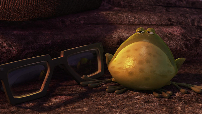 Обои картинки фото мультфильмы, up, очки, лягушка