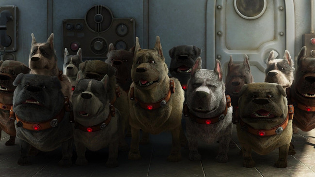 Обои картинки фото мультфильмы, up, собака, много, ошейник