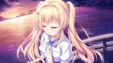 Картинка аниме summer+pockets взгляд девушка фон