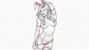 Картинка рисованное комиксы взгляд фон девушка уши