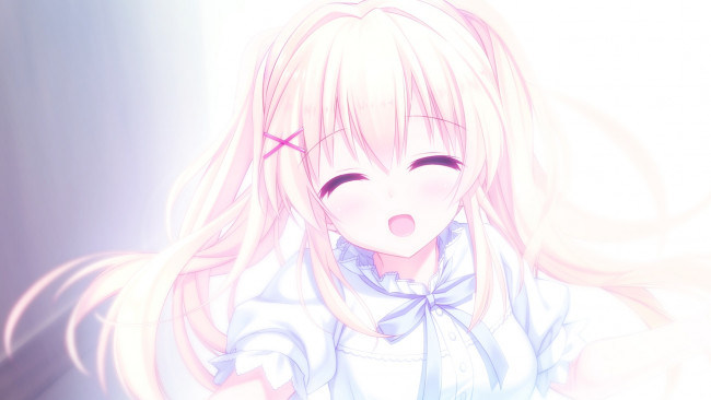 Обои картинки фото аниме, summer pockets, девушка, взгляд, фон