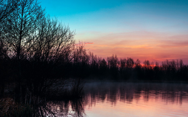 Обои картинки фото природа, восходы, закаты, закат, река