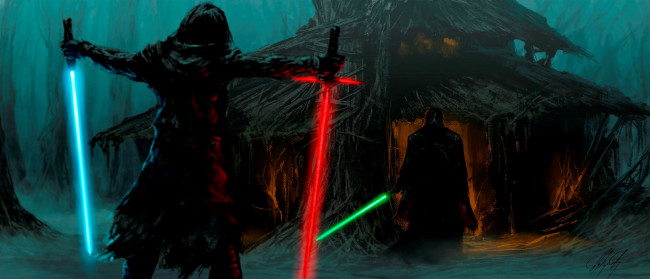 Обои картинки фото фэнтези, _star wars, кайло, рен, оружие, домик