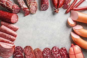 Картинка еда колбасные+изделия вареная копченая колбаса нарезка ассорти