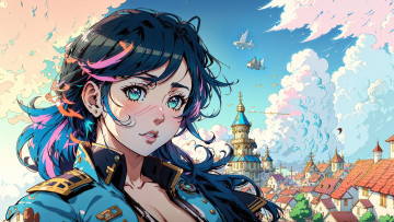 Картинка аниме город +улицы +интерьер +здания нейросети графика нейроарт ai art нейронные сети рисунки нейро искусство