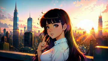 Картинка аниме город +улицы +интерьер +здания нейросети графика нейроарт ai art нейронные сети рисунки нейро искусство