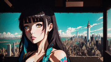 Картинка аниме город +улицы +интерьер +здания нейросети графика нейроарт ai art нейронные сети рисунки нейро искусство