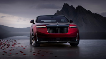 Картинка rolls-royce+la+rose+noire+droptail+2023 автомобили rolls-royce красный двухместный родстер роллс ройс rolls royce la rose noire droptail