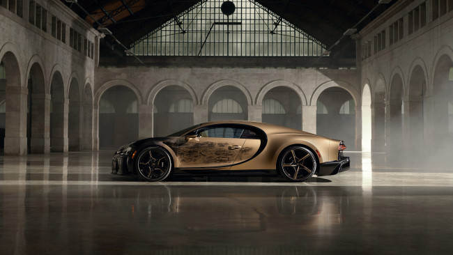 Обои картинки фото 2023 bugatti chiron super sport golden era, автомобили, bugatti, chiron, super, sport, golden, era, бугатти, спорт, аэрография